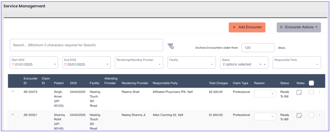 Service and Claim Management